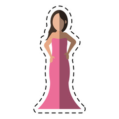 cartoon women day girl model fashion dress vector illustration eps 10