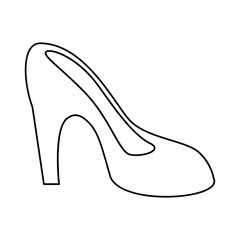 women day high heel shoes thin line vector illustration eps 10
