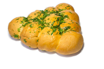 homemade buns with garlic and herbs