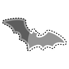 bat halloween card icon vector illustration design