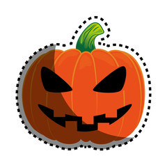 halloween pumpkin card icon vector illustration design