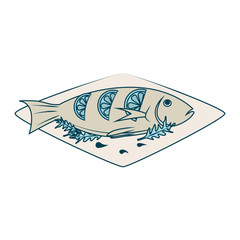 delicious sea food menu icon vector illustration design