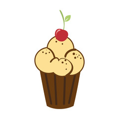 delicious cupcake sweet icon vector illustration design