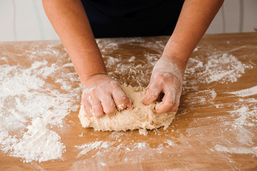 Chef preparing dough - cooking process