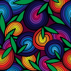 Seamless pattern with abstract colorful flower
