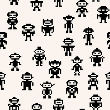 pixel robots pattern