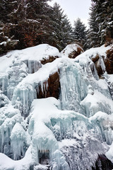 Waterfall in wintertime