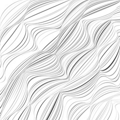 Abstract gray pattern of the deformed lines on a white backgroun