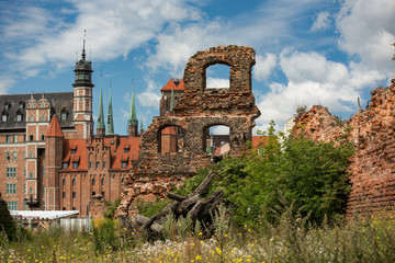 Gdansk, Danzig - last post war ruins. Poland.