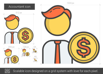 Accountant line icon.