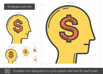 Employee cost line icon.
