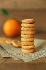 Natural orange cookies with cranberries.