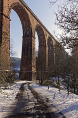 viaduct in winter on a sunny day