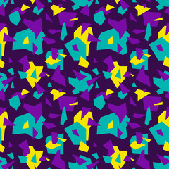 Abstract colorful mosaic. Seamless pattern of geometric shapes in vector.