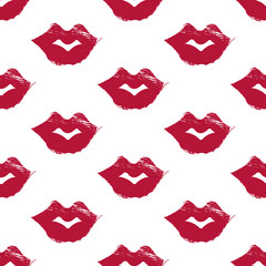 Seamless background of red lips