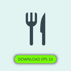 Fototapeta premium Fork and knife icon vector