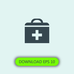 Obraz premium First aid box icon vector