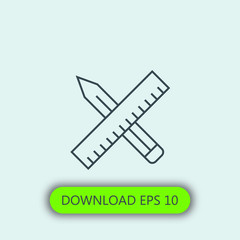 Ruler and pen icon vector