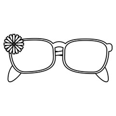 female glasses flower decorative thin line vector illustration eps 10