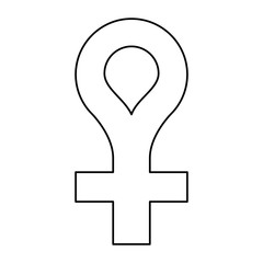 female gender symbol icon thin line vector illustration eps 10