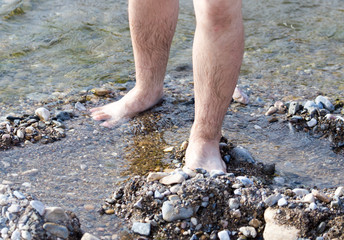 male legs in water