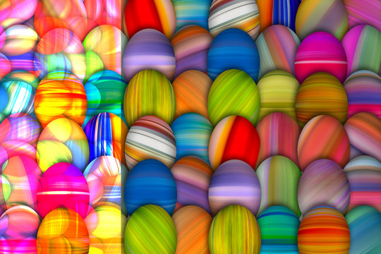 Easter eggs, colorful painted Easter holiday background