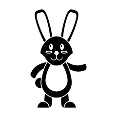 easter bunny cute standing pictogram vector illustration eps 10