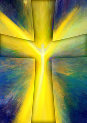 Fototapeta premium Easter resurrection - abstract artistic religious digital illustration