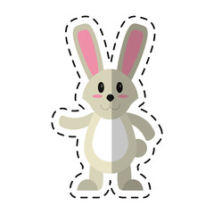 cartoon easter bunny cute standing vector illustration eps 10