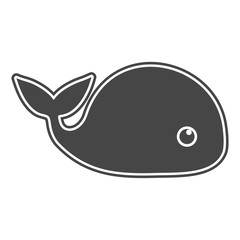 Vector image of a big whale - Illustration