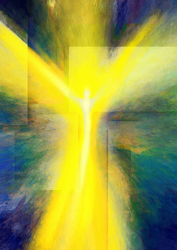 Easter resurrection - abstract artistic religious digital illustration