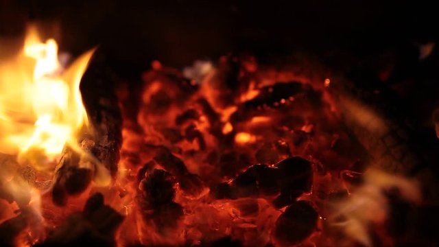 Flame fire movement on a black background