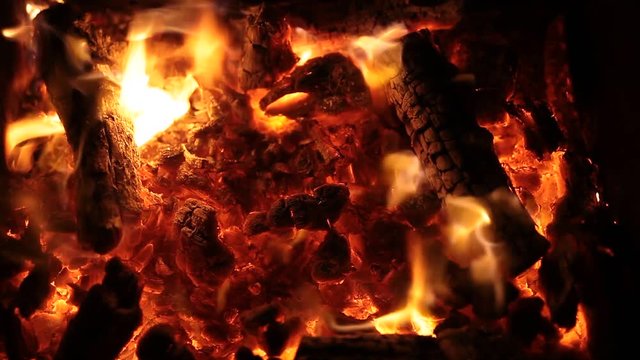 Flame fire movement on a black background