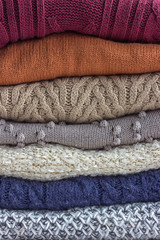Fototapeta na wymiar Woolen knitted clothes
