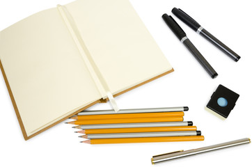 blank open Notepad for making notes or sketches with stuff