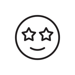 happe emoji with star eyes icon illustration