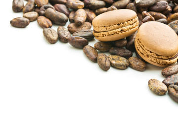 Sweet chocolate macarons.