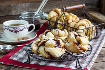 Homemade yeasted buns.