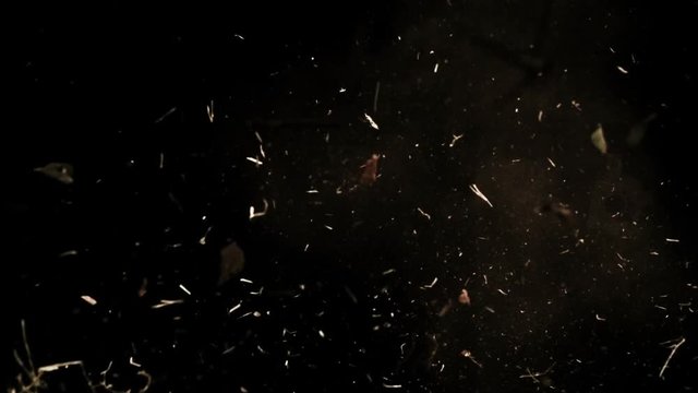 Falling Debris In Slow Motion