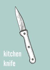 small kitchen knife vector illustration