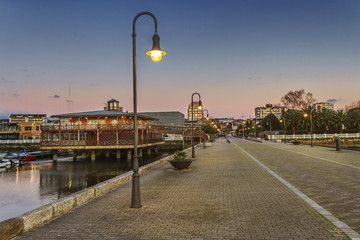 Vilagarcia passenger pier nocturnal view