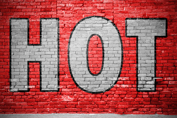 Hot Ziegelsteinmauer Graffiti