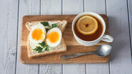 Soft Boiled Eggs for Breakfast with toast