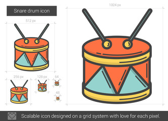 Snare drum line icon.