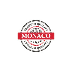 Made in Monaco, Premium Quality printable grunge label / stamp. Print colors (CMYK) used