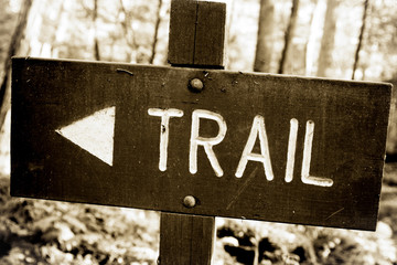 Wooden Trail Sign