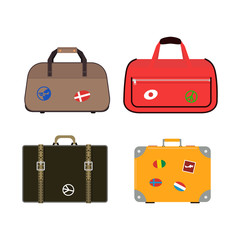 Journey suitcase travel bag vector.