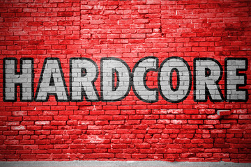 Hardcore Ziegelsteinmauer Graffiti