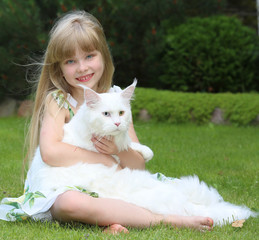 girl cat summer