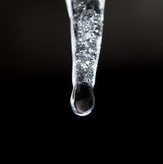 icicle on a black background